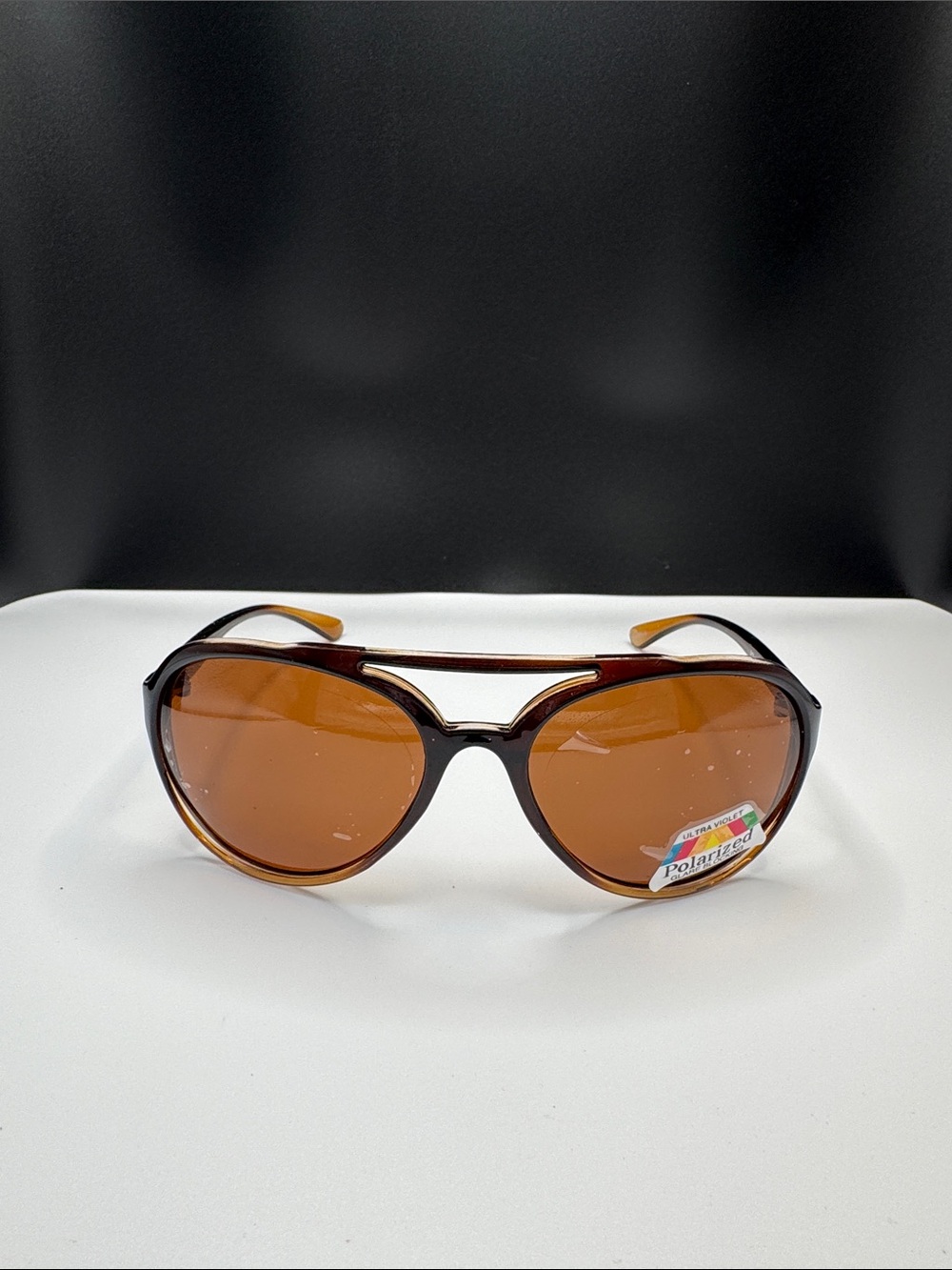 Polarized Brown Aviator Sunglasses - Women Accessories (6-8)